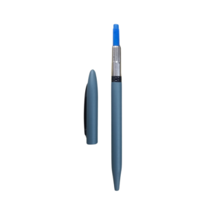 Metallic Gray Body Ballpoint Pen with Black Clip – Blue Ink (1pc)